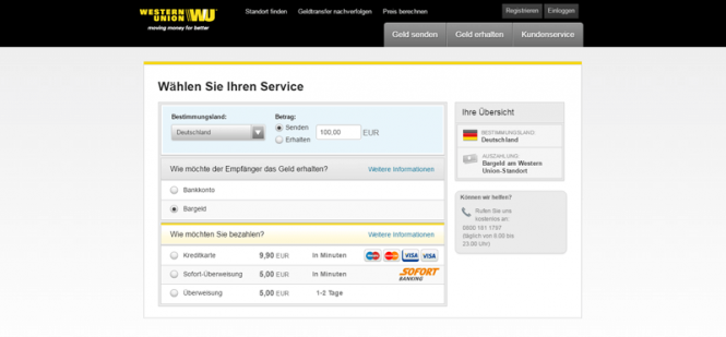 Geld überweisen Ohne Konto » Western Union: Anonyme Überweisung